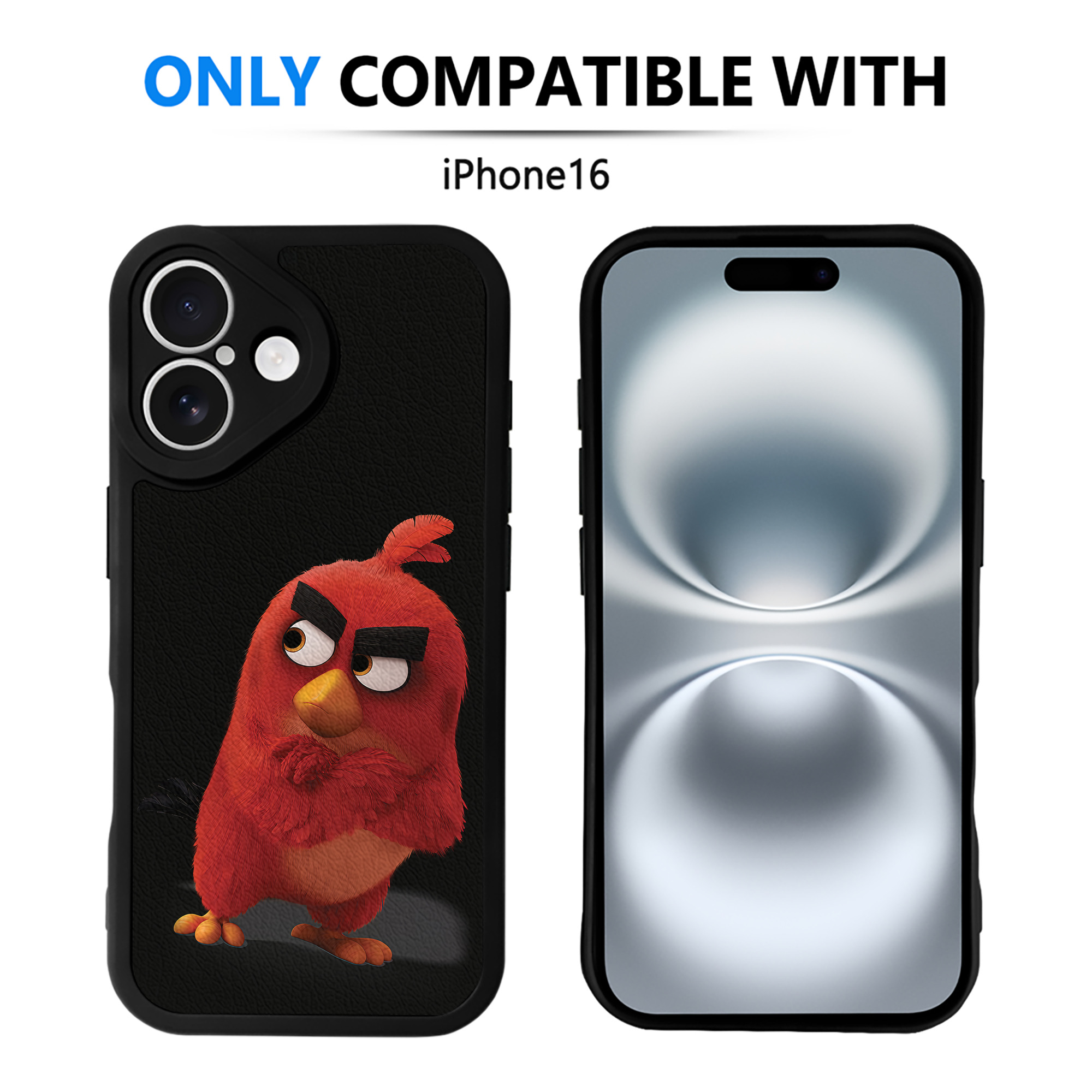 （画像用） Angry Birds アングリーバード 【iPhone 16シリーズ対応】シリコンスマホケース（レザー調） 材質：シリコン